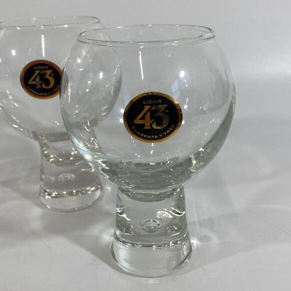 Liquor 43 Cuarenta Y Tres Bubble Glasses Set (4) Highball 5" Ball Cup 10 oz - Picture 2 of 5